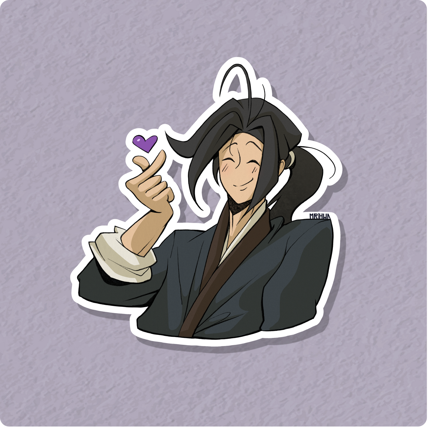 Jin Mu Won Finger Heart Sticker